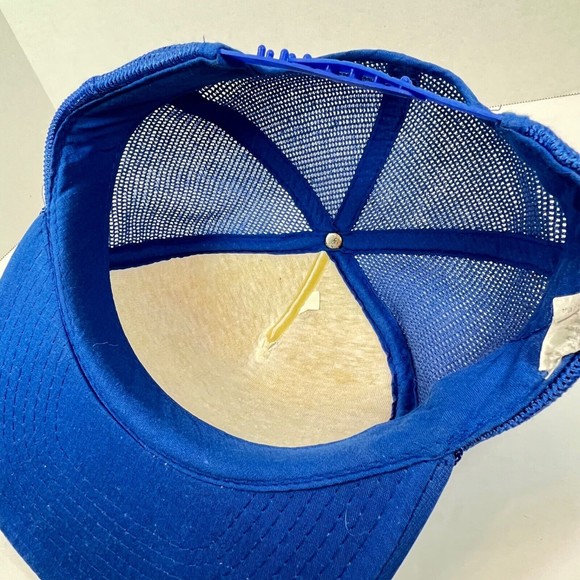 VTG ATE Olympics + Blue Cross Mesh Snapback Trucker Cap Hat Made In Taiwan - Picture 5 of 12